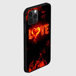 Чехол для iPhone 12 Pro Fire love, цвет: 3D-черный — фото 2