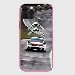 Чехол для iPhone 12 Pro Ситроен - гоночная команда, цвет: 3D-малиновый