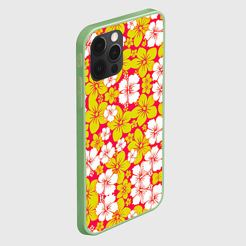 Чехол iPhone 12 Pro Hawaiian kaleidoscope / 3D-Салатовый – фото 2