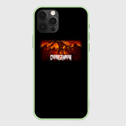 Чехол для iPhone 12 Pro Человек-бензопила арт в стиле doom, цвет: 3D-салатовый