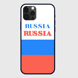 Чехол для iPhone 12 Pro Цвета флага России Russia, цвет: 3D-черный