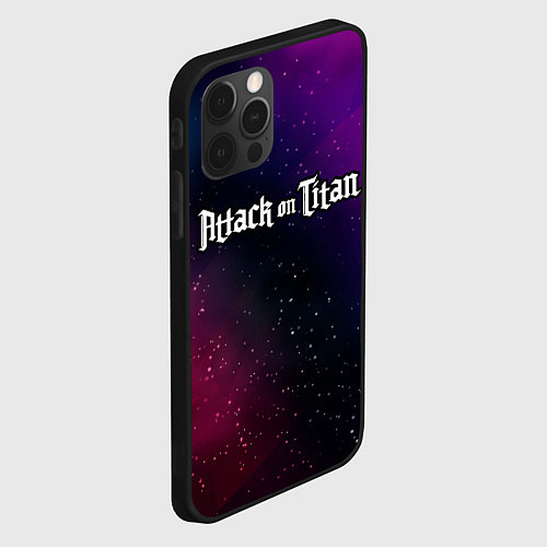 Чехол iPhone 12 Pro Attack on Titan gradient space / 3D-Черный – фото 2