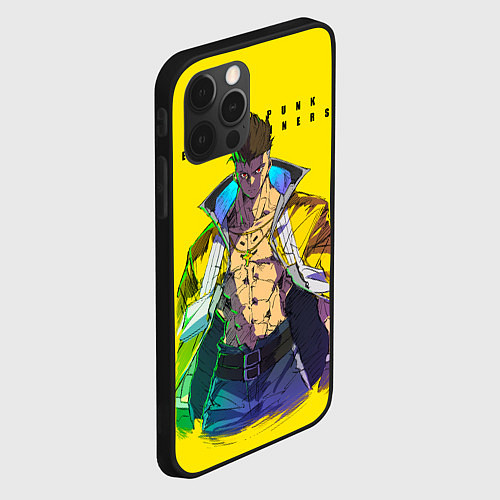 Чехол iPhone 12 Pro Взрослый Дэвид - Киберпанк аниме / 3D-Черный – фото 2