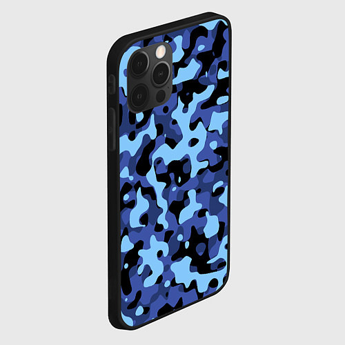 Чехол iPhone 12 Pro Камуфляж Sky Blue / 3D-Черный – фото 2