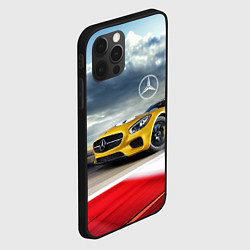 Чехол для iPhone 12 Pro Mercedes AMG V8 Biturbo на трассе, цвет: 3D-черный — фото 2