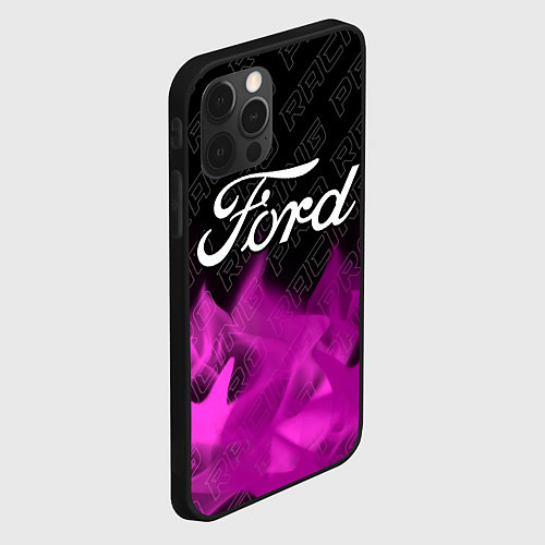 Чехол iPhone 12 Pro Ford pro racing: символ сверху / 3D-Черный – фото 2