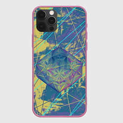Чехол для iPhone 12 Pro Магический кристалл Бипла, цвет: 3D-малиновый