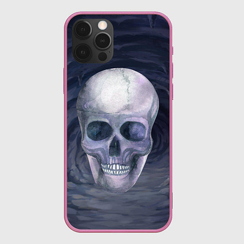 Чехол iPhone 12 Pro Большой череп / 3D-Малиновый – фото 1