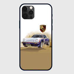 Чехол для iPhone 12 Pro Porsche - гонки в пустыне, цвет: 3D-черный