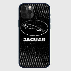 Чехол для iPhone 12 Pro Jaguar с потертостями на темном фоне, цвет: 3D-черный