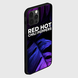 Чехол для iPhone 12 Pro Red Hot Chili Peppers neon monstera, цвет: 3D-черный — фото 2