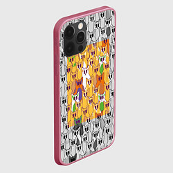Чехол для iPhone 12 Pro Котики в прямоугольнике, цвет: 3D-малиновый — фото 2