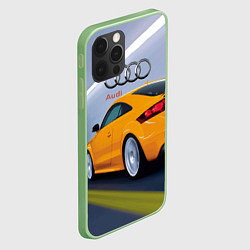 Чехол для iPhone 12 Pro Audi TT мчится в тоннеле, цвет: 3D-салатовый — фото 2