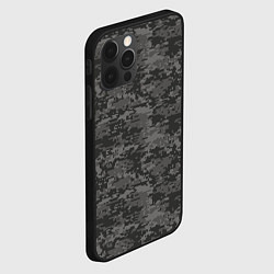 Чехол для iPhone 12 Pro Камуфляж AOR-2 серый пиксель, цвет: 3D-черный — фото 2