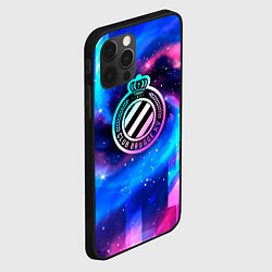 Чехол для iPhone 12 Pro Club Brugge неоновый космос, цвет: 3D-черный — фото 2