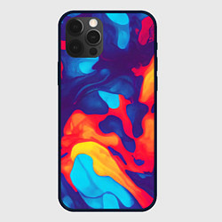 Чехол для iPhone 12 Pro Пестрые красочные разводы, цвет: 3D-черный