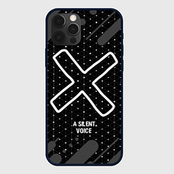 Чехол для iPhone 12 Pro A Silent Voice glitch на темном фоне, цвет: 3D-черный