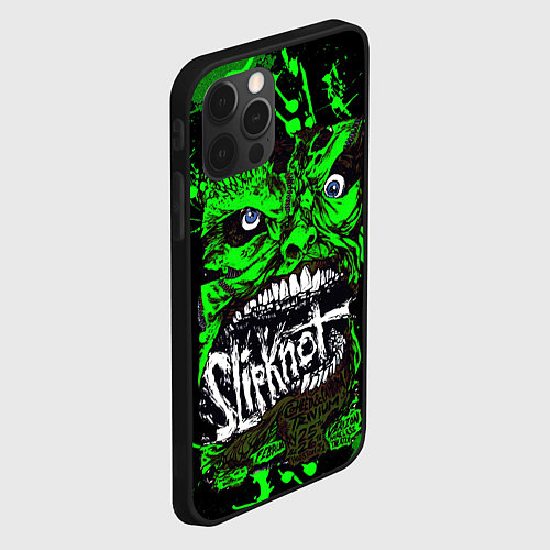 Чехол iPhone 12 Pro Slipknot - green monster по / 3D-Черный – фото 2