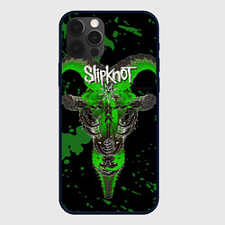 Чехол для iPhone 12 Pro Slipknot зеленый козел, цвет: 3D-черный