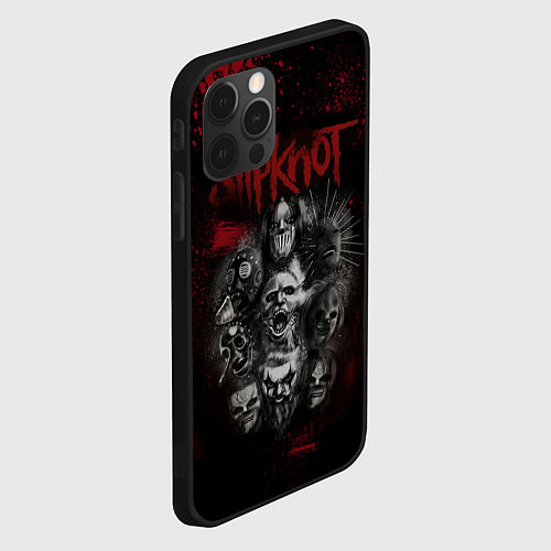 Чехол iPhone 12 Pro Slipknot dark red / 3D-Черный – фото 2