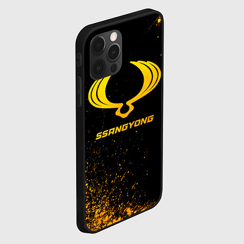 Чехол iPhone 12 Pro SsangYong - gold gradient / 3D-Черный – фото 2