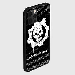 Чехол для iPhone 12 Pro Gears of War с потертостями на темном фоне, цвет: 3D-черный — фото 2