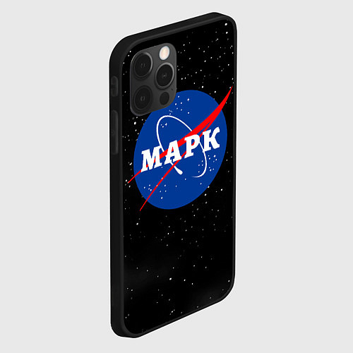 Чехол iPhone 12 Pro Марк Наса космос / 3D-Черный – фото 2