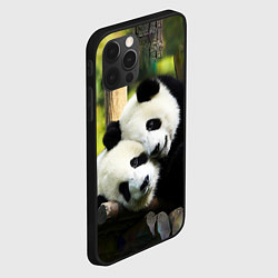 Чехол для iPhone 12 Pro Влюблённые панды, цвет: 3D-черный — фото 2