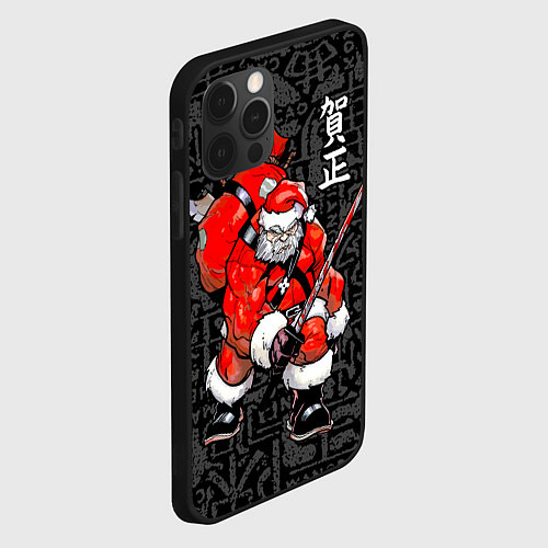 Чехол iPhone 12 Pro Santa Claus Samurai / 3D-Черный – фото 2