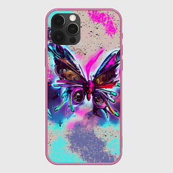 Чехол для iPhone 12 Pro Бабочка в стиле стимпанк, цвет: 3D-малиновый