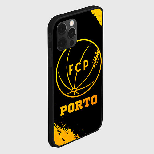 Чехол iPhone 12 Pro Porto - gold gradient / 3D-Черный – фото 2