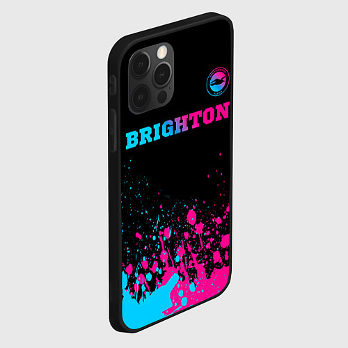 Чехол iPhone 12 Pro Brighton - neon gradient: символ сверху / 3D-Черный – фото 2