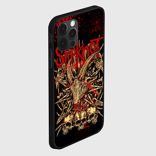 Чехол iPhone 12 Pro Slipknot red black / 3D-Черный – фото 2