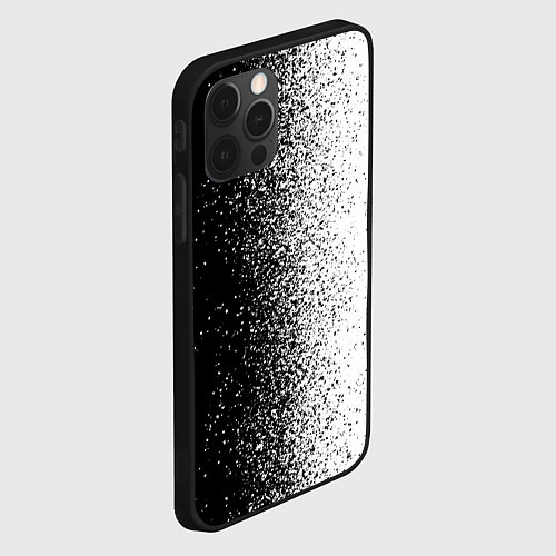 Чехол iPhone 12 Pro Брызги красок - Черно-белый / 3D-Черный – фото 2