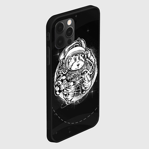 Чехол iPhone 12 Pro Хомяк в космосе / 3D-Черный – фото 2