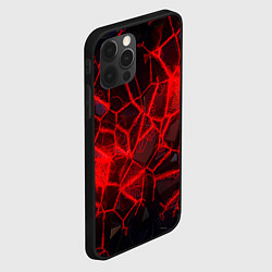 Чехол для iPhone 12 Pro Кристаллы в красных нитях, цвет: 3D-черный — фото 2
