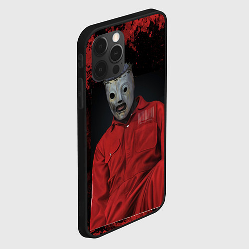 Чехол iPhone 12 Pro Slipknot red & black / 3D-Черный – фото 2