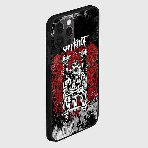 Чехол iPhone 12 Pro Slipknot скелет / 3D-Черный – фото 2