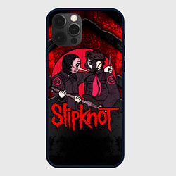 Чехол iPhone 12 Pro Slipknot black and red