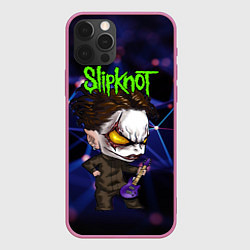 Чехол для iPhone 12 Pro Slipknot dark blue, цвет: 3D-малиновый