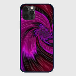 Чехол для iPhone 12 Pro Фиолетовый вихрь, цвет: 3D-черный
