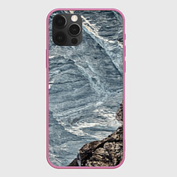 Чехол для iPhone 12 Pro Море и гора, цвет: 3D-малиновый