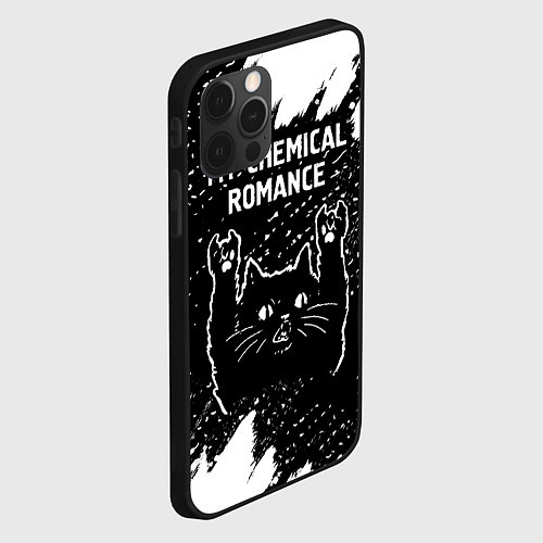 Чехол iPhone 12 Pro Группа My Chemical Romance и рок кот / 3D-Черный – фото 2