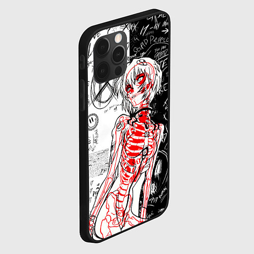 Чехол iPhone 12 Pro Рей Аянами - dead inside mood / 3D-Черный – фото 2