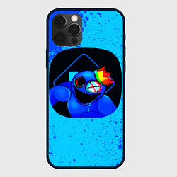 Чехол для iPhone 12 Pro Радужные друзья: Синий глитч, цвет: 3D-черный