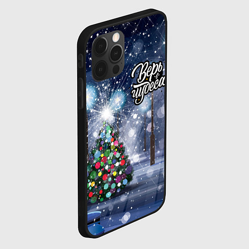 Чехол iPhone 12 Pro Новогодняя ёлочка / 3D-Черный – фото 2