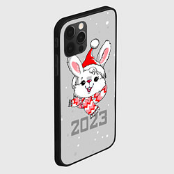 Чехол для iPhone 12 Pro Белый кролик в шарфе 2023, цвет: 3D-черный — фото 2