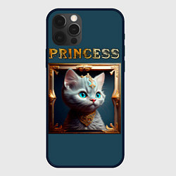 Чехол для iPhone 12 Pro Кошечка принцесса - картина в рамке, цвет: 3D-черный