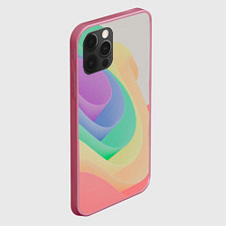 Чехол для iPhone 12 Pro Волнообразные разноцветные листы, цвет: 3D-малиновый — фото 2