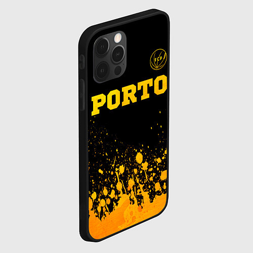 Чехол iPhone 12 Pro Porto - gold gradient: символ сверху / 3D-Черный – фото 2